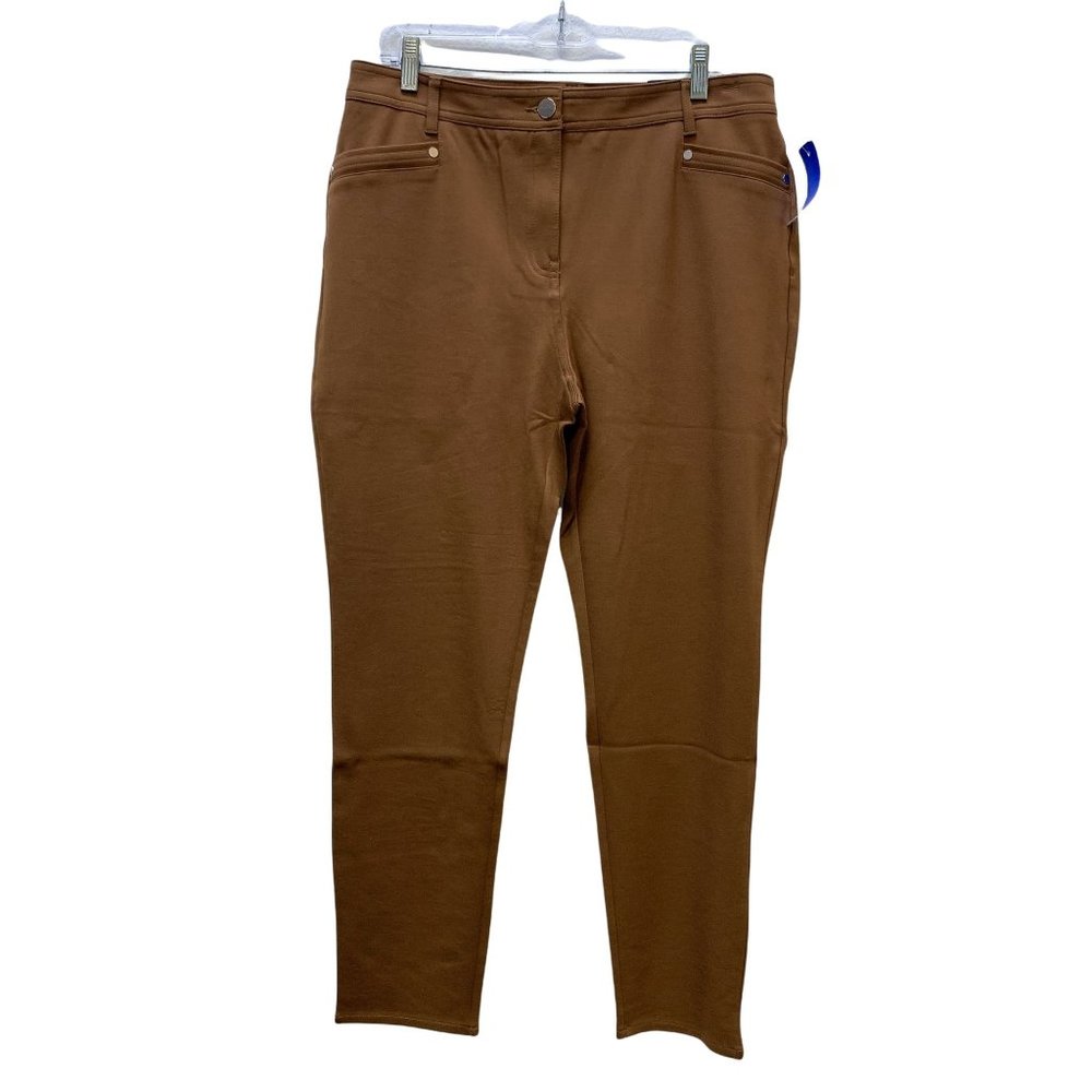 *NWT So Slimming by Chico's Brandy Brown Pants Refined Ankle Basic Size 1.5/M